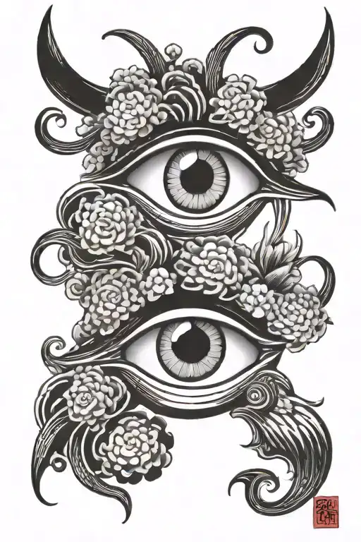 sad gojo satorus eye tattoo design idea