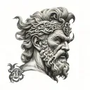 zeus face tattoo design idea