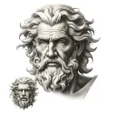 zeus face tattoo design idea