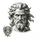zeus face tattoo design idea