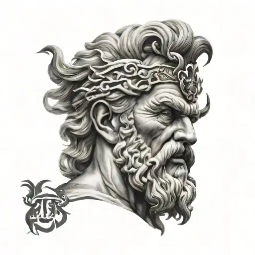 zeus face tattoo design idea