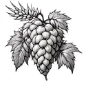 hops vines with barley tattoo design idea