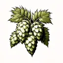 hops vines with barley tattoo design idea