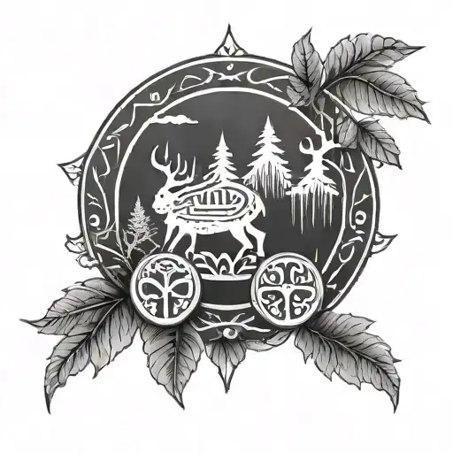 a tattoo with a Nordic theme to represent my three children my son Gunnar and daughters Willow and Harper  tattoo design idea