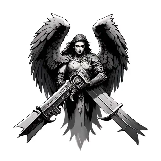 Edange Wahammer 40K Dark Angels tattoo design idea