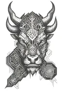Bull head tattoo tattoo design idea