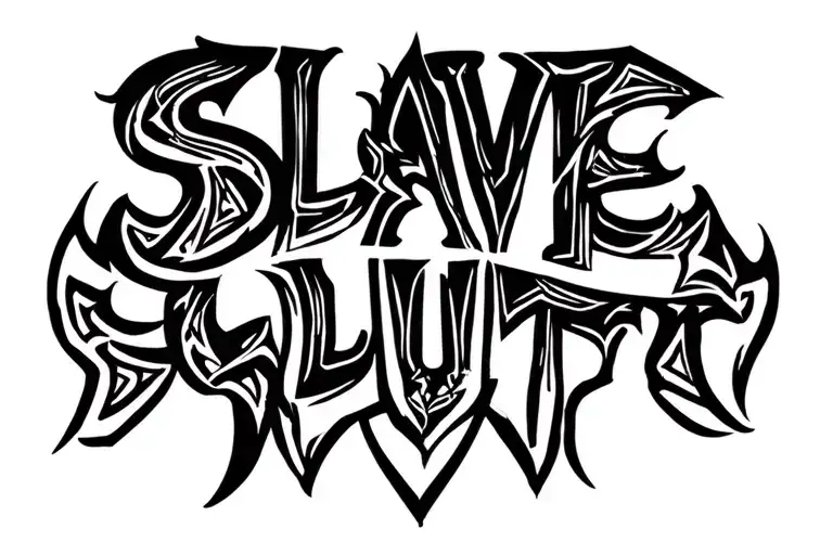 Slave slut sign tattoo design idea