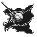 golf and fishing hook tattoo design idea