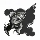golf and fishing hook tattoo design idea