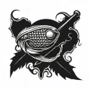golf and fishing hook tattoo design idea