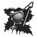 golf and fishing hook tattoo design idea