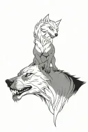 demon wolf tattoo design idea
