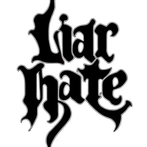 "Liar,hate" Two Word Ambigram Generator tattoo design idea