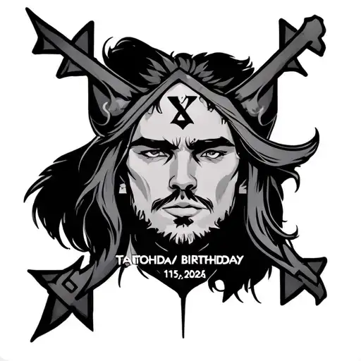 Name Luka with birthday 11/15/2025 with rune style tatto tattoo design idea