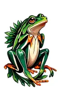 Ayahuasca vine entwined, kambo frog tattoo design idea