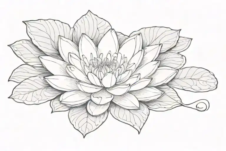 water lily pad tattoo design idea