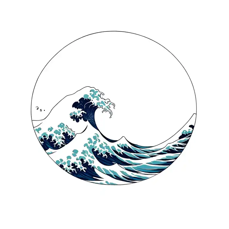Great wave of kanagawa tattoo design idea