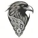 a raven's head tattoo design idea