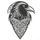 a raven's head tattoo design idea