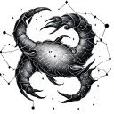constellations of Leo Scorpio Sagittarius cancer Pisces tattoo design idea