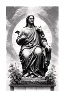 The statue "The Good Shepherd" tattoo design idea