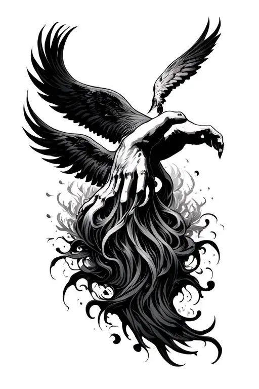The full sleeve flows upward from despair to judgment, from unanswered prayer to eternal silence. It is raw, sacred, unr tattoo design idea