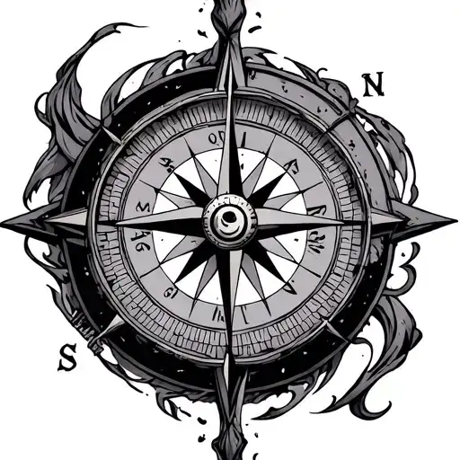 One Piece Compass tattoo design idea