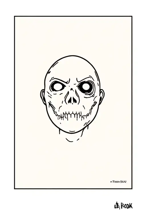 office zombie face tattoo design idea