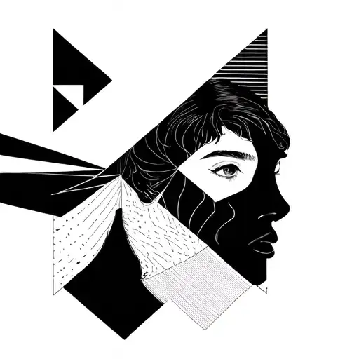 struggling with depression geometric representation tattoo design idea