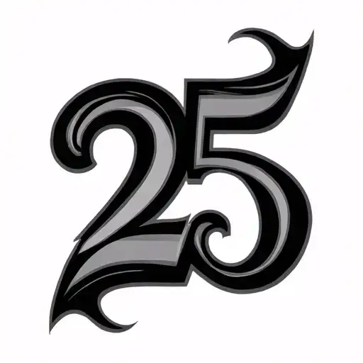 the number "25" where th "2" looks like a "z" tattoo design idea