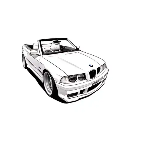 99 bmw e36 convertible tattoo design idea