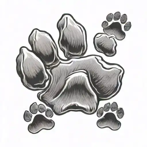 Labrador Retriever dog paw print tattoo design idea