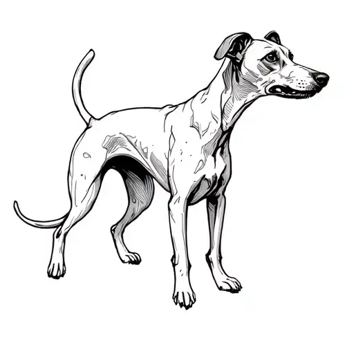 whippet dog tattoo design idea