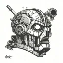 iron giant head tattoo design idea