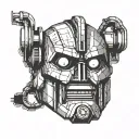 iron giant head tattoo design idea