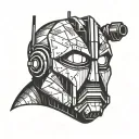 iron giant head tattoo design idea