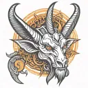 baphomet head tattoo design idea