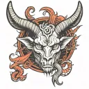 baphomet head tattoo design idea