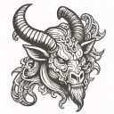 baphomet head tattoo design idea