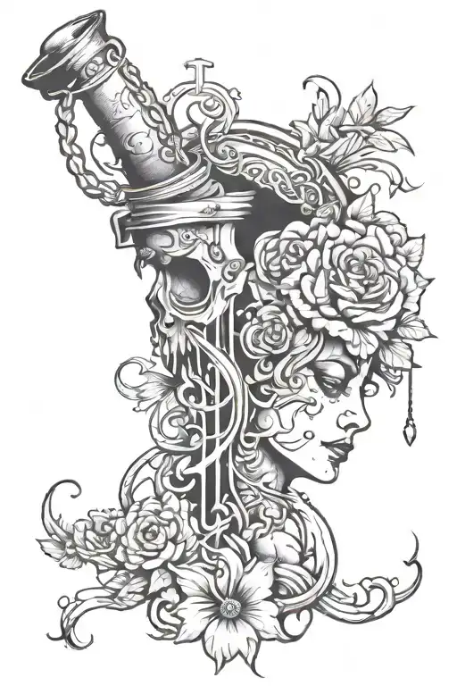 alcoholism and suicidal thoughts tattoo design idea