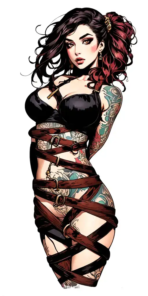 "bondage" "slave" "female" "bdsm" tattoo design idea