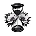 emo inspired hourglass tattoo design idea