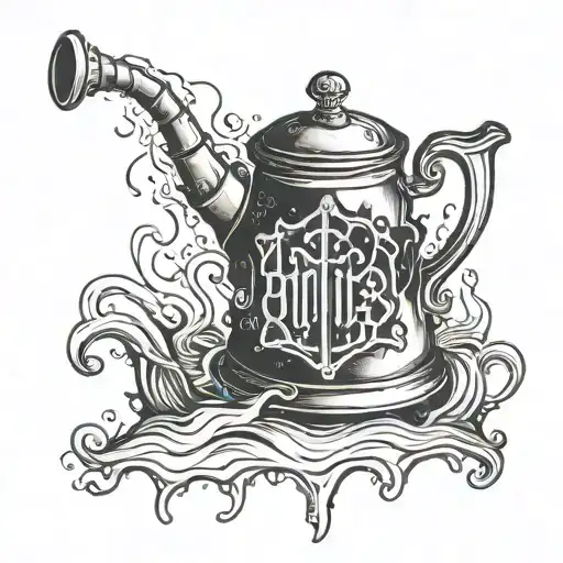 stagg ekg kettle pouring water tattoo design idea