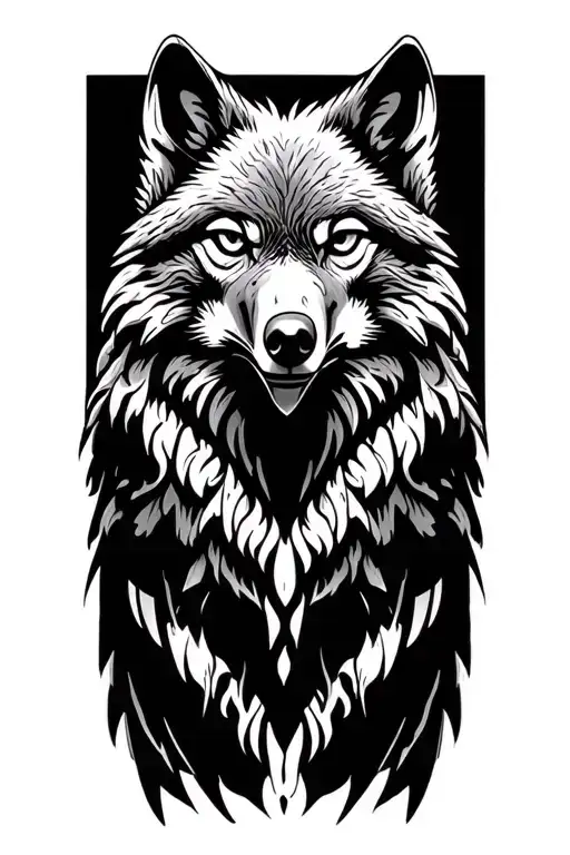 Wolf Eagle Mountain tattoo design idea