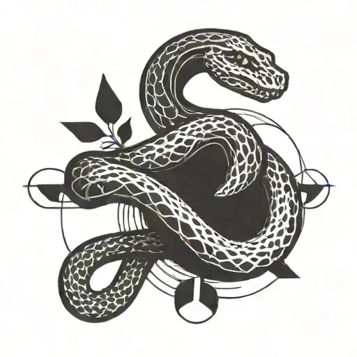 A minimalist tattoo of a heartbeat line morphing into a snake, symbolizing the client's connection between life-saving healthcare work and the agility of animals tattoo design idea