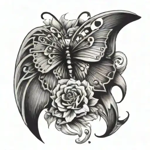 delta 508 with butterfly wings tattoo design idea