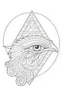 Eye of Horus and Sphinx tattoo design idea