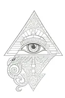 Eye of Horus and Sphinx tattoo design idea