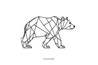 Geometric bear walking tattoo design idea