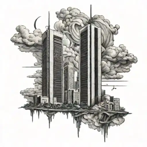 twin towers tattoo design idea